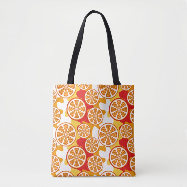Bolsa Tote Teste padrão alaranjado (Frente)