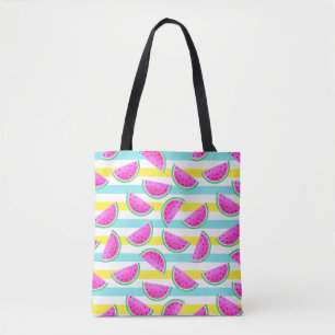 Bolsa Tote Teste padrão alegre e colorido das melancias