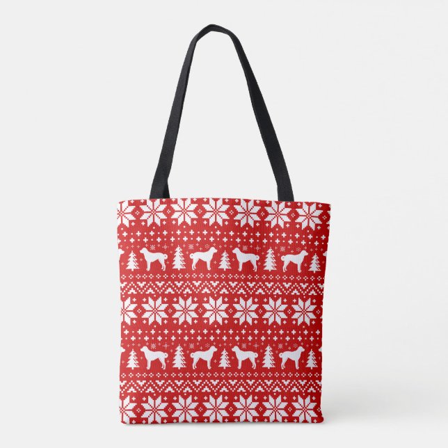 Bolsa Tote Teste padrão anatólio do Natal dos cães de pastor (Verso)