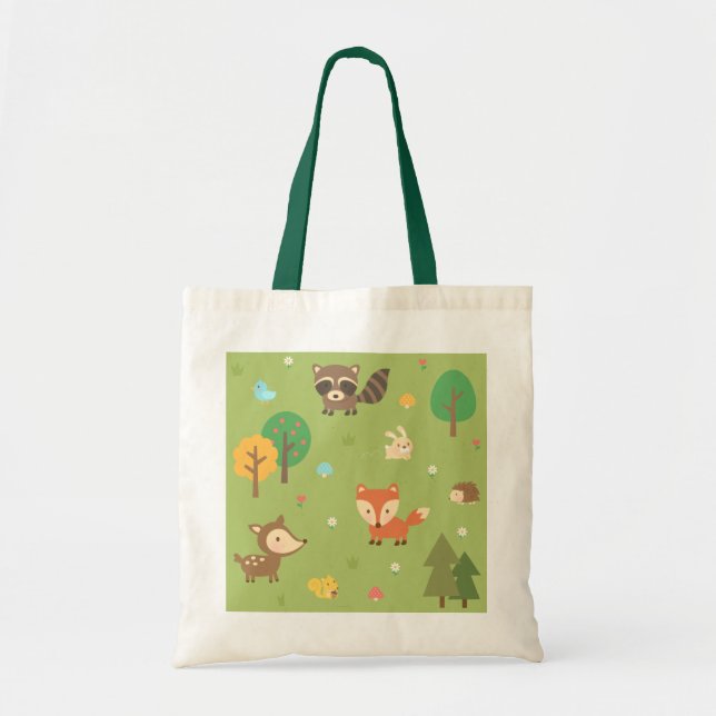 Bolsa Tote Teste padrão animal da floresta bonito da floresta (Frente)