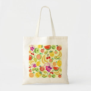 Bolsa Tote Teste padrão Assorted do Doodle da fruta