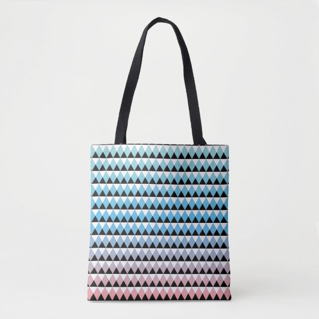 Bolsa Tote Teste padrão asteca tribal de Ombre (Frente)