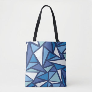 Bolsa Tote Teste padrão azul abstrato de Crsytal do gelo