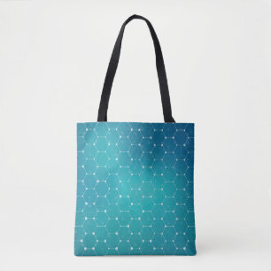 Bolsa Tote Teste padrão azul do ADN da cerceta