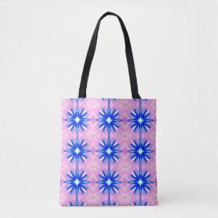 Bolsa Tote teste padrão azul do starburst do dente-de-leão