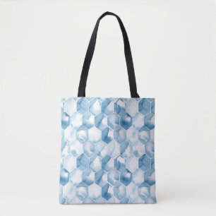 Bolsa Tote Teste padrão azul macio de Canotype da aguarela