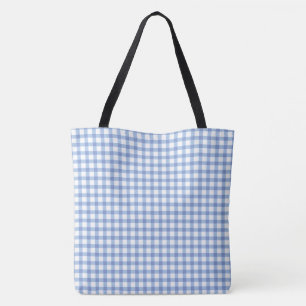 Bolsa Tote Teste padrão azul Pastel da verificação do guin