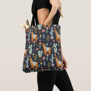 Bolsa Tote Teste padrão bonito das alpacas