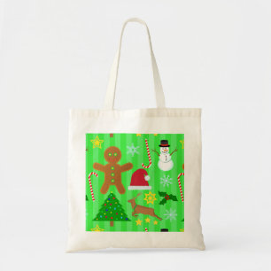 Bolsa Tote Teste padrão bonito do feriado da colagem do Nata