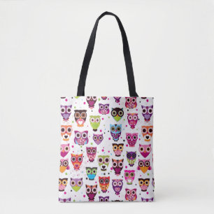 Bolsa Tote Teste padrão bonito do fundo da coruja para miúd