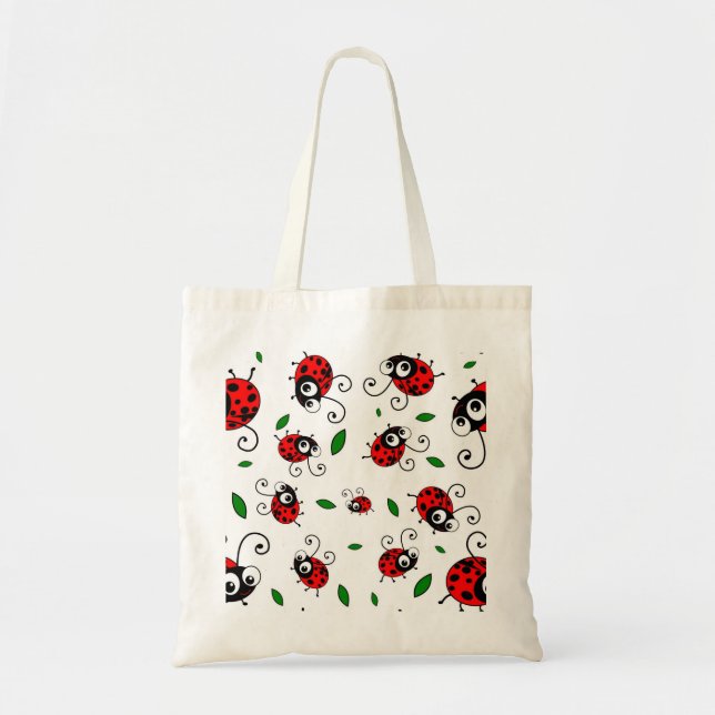 Bolsa Tote Teste padrão bonito do joaninha (Frente)