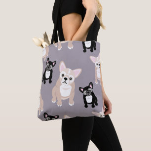 Bolsa Tote Teste padrão bonito dos Frenchies do buldogue