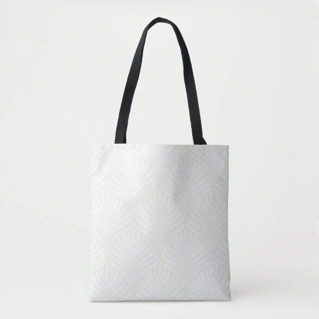 Bolsa Tote Teste padrão clássico da folha no branco e no (Frente)