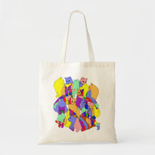 Bolsa Tote Teste padrão colorido do gato