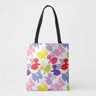 Bolsa Tote teste padrão com coelhos da páscoa