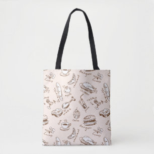 Bolsa Tote Teste padrão com comida