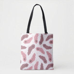 Bolsa Tote teste padrão com penas do pavão