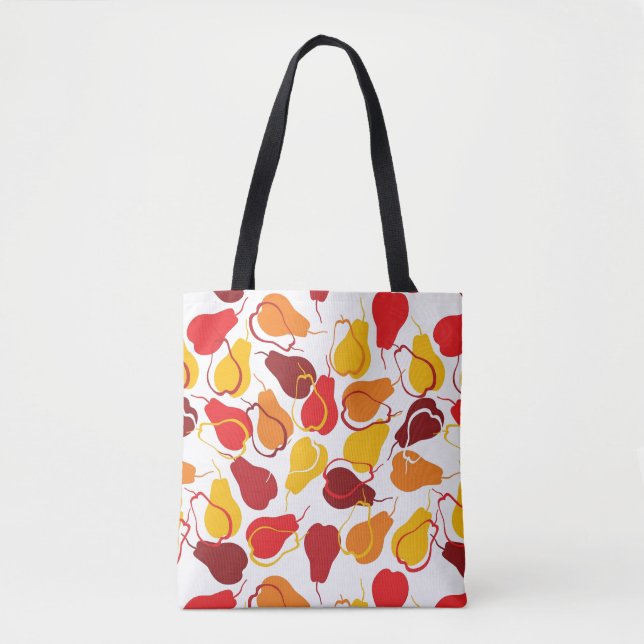 Bolsa Tote Teste padrão com peras (Frente)