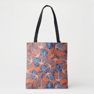 Bolsa Tote Teste padrão da âncora e das medusa