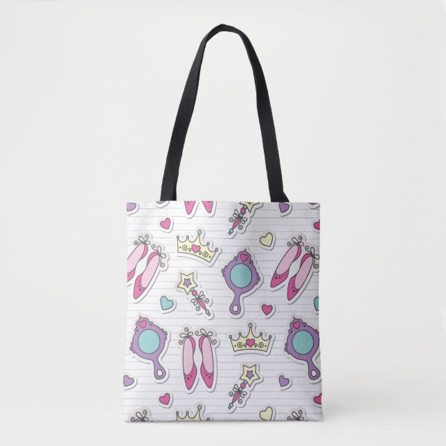 Bolsa Tote teste padrão da princesa da borboleta (Frente)