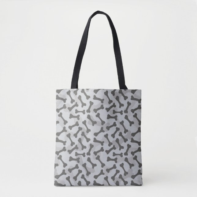 Bolsa Tote Teste padrão da textura do osso Greyscale (Frente)