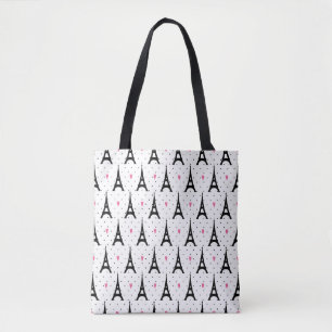Bolsa Tote Teste padrão das bolinhas & dos corações da tor