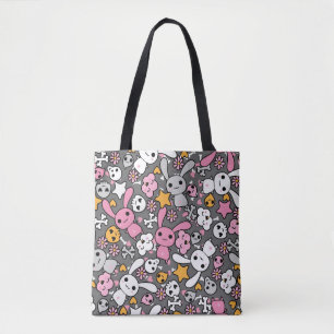 Bolsa Tote teste padrão das cinzas do kawaii