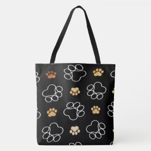 Bolsa Tote Teste padrão das patas do cão