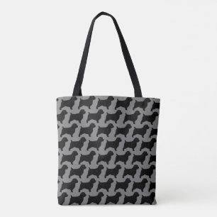 Bolsa Tote Teste padrão das silhuetas de Norfolk Terrier