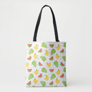 Bolsa Tote Teste padrão de bolinhas da fruta tropical