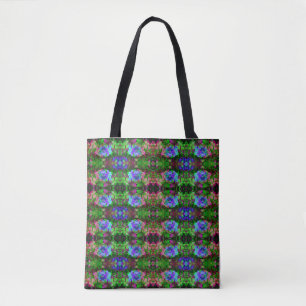 Bolsa Tote Teste padrão de flor azul