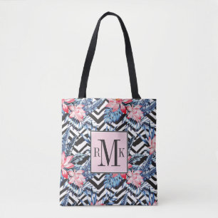 Bolsa Tote Teste padrão de flor tropical de Lotus