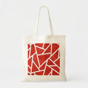 Bolsa Tote Teste padrão de mosaico vermelho e branco