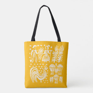 Bolsa Tote Teste padrão de Pyrex do vintage - laranja de