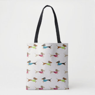 Bolsa Tote Teste padrão delicioso do Dachshund