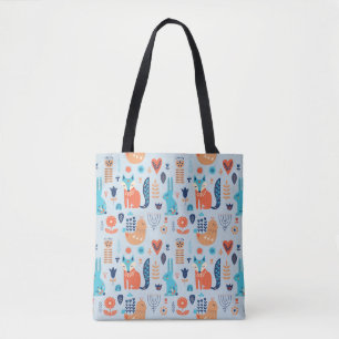 Bolsa Tote Teste padrão do animal da floresta da arte popula