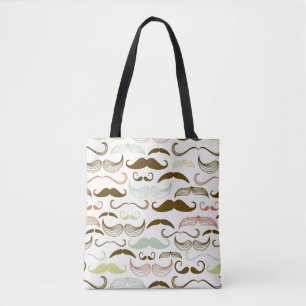 Bolsa Tote Teste padrão do bigode, estilo retro 4
