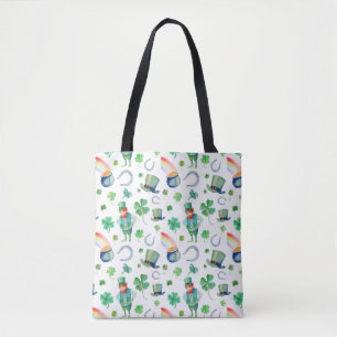 Bolsa Tote Teste padrão do dia de St Patrick da aguarela