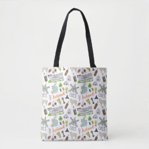 Bolsa Tote Teste padrão do Doodle do esboço de Ireland