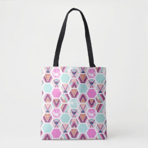 Bolsa Tote Teste padrão do hexágono da aguarela