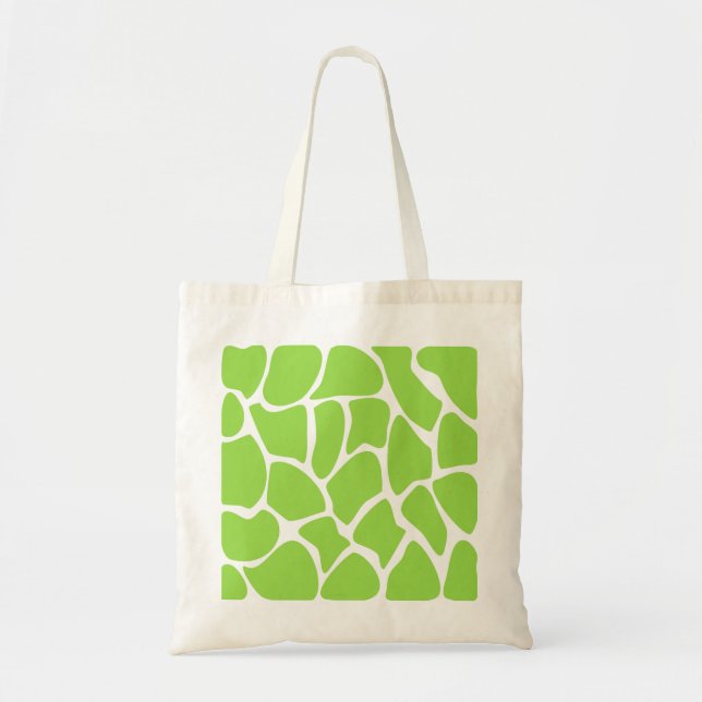 Bolsa Tote Teste padrão do impressão do girafa no verde de (Frente)