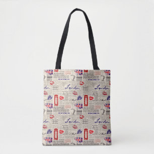 Bolsa Tote Teste padrão do jornal de Londres