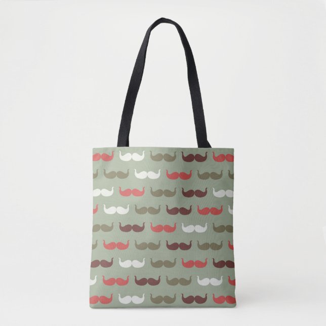 Bolsa Tote Teste padrão do vintage com bigode (Frente)