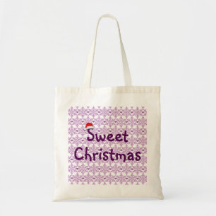 Bolsa Tote Teste padrão doce do floco de neve do Natal