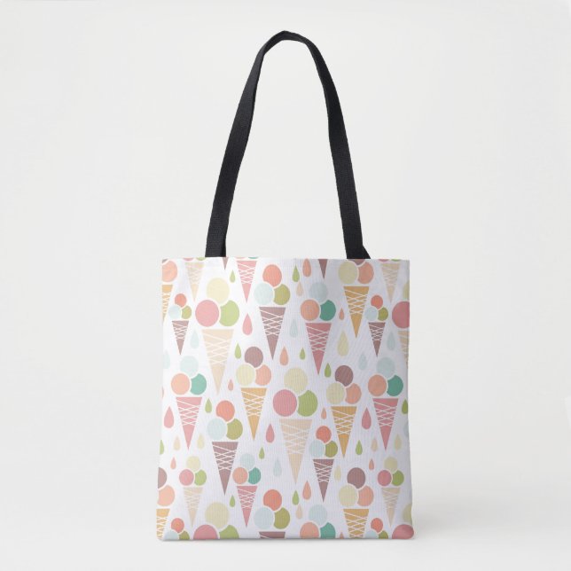 Bolsa Tote Teste padrão dos cones do sorvete (Frente)