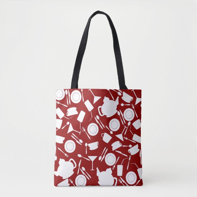 Bolsa Tote Teste padrão dos elementos da cozinha (Frente)