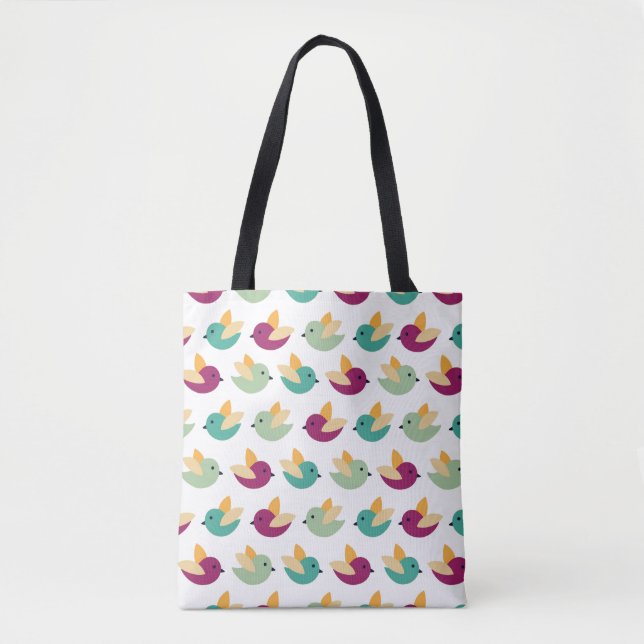 Bolsa Tote Teste padrão dos pássaros (Frente)