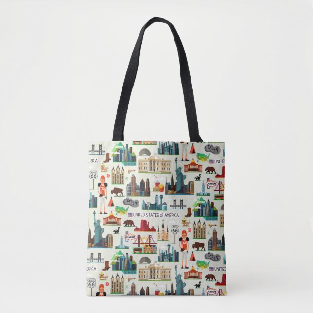 Bolsa Tote Teste padrão dos símbolos dos Estados Unidos (Frente)