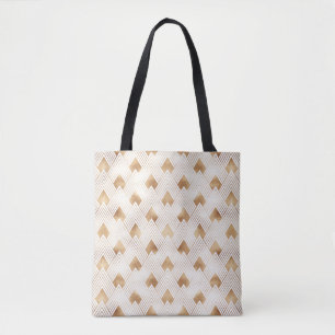Bolsa Tote Teste padrão Dourado do art deco