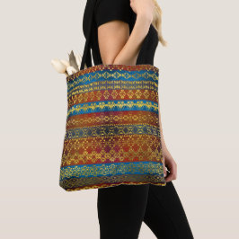 Bolsa Tote Teste padrão dourado étnico de Boho na textura